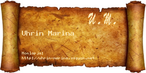 Uhrin Marina névjegykártya